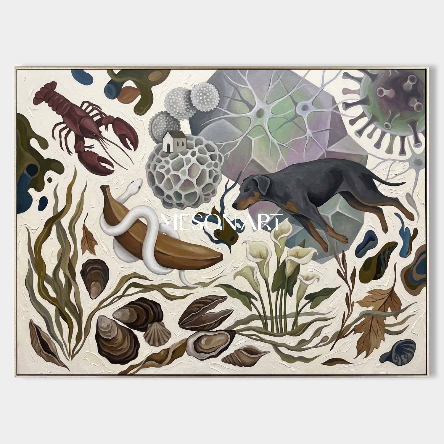 オリジナルのシュルレアリスム絵画テクスチャ大型キャンバスベッド