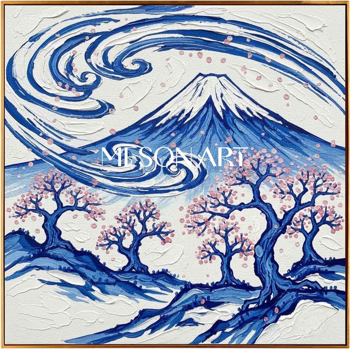 Feng Shui Living Room Art Pink Cherry Blossom Sakura Tree Japanese