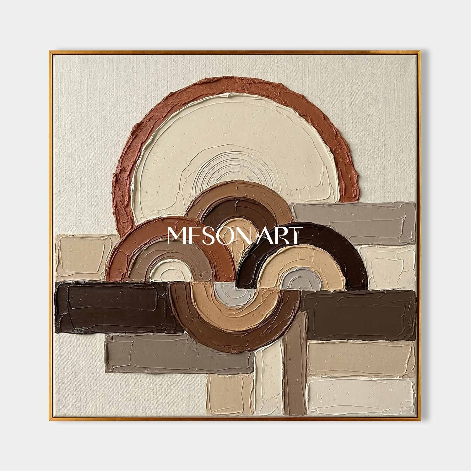 Bohoミニマリスト彫刻キャンバス絵画正方形幾何学アート – MesonArt