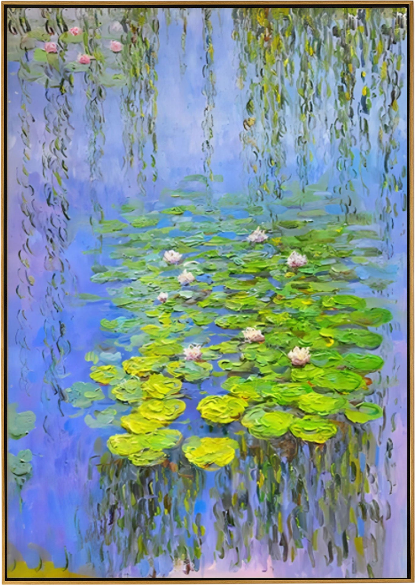 Monet Water Lily Impressionism 3D Water Lily Texture Acrylic