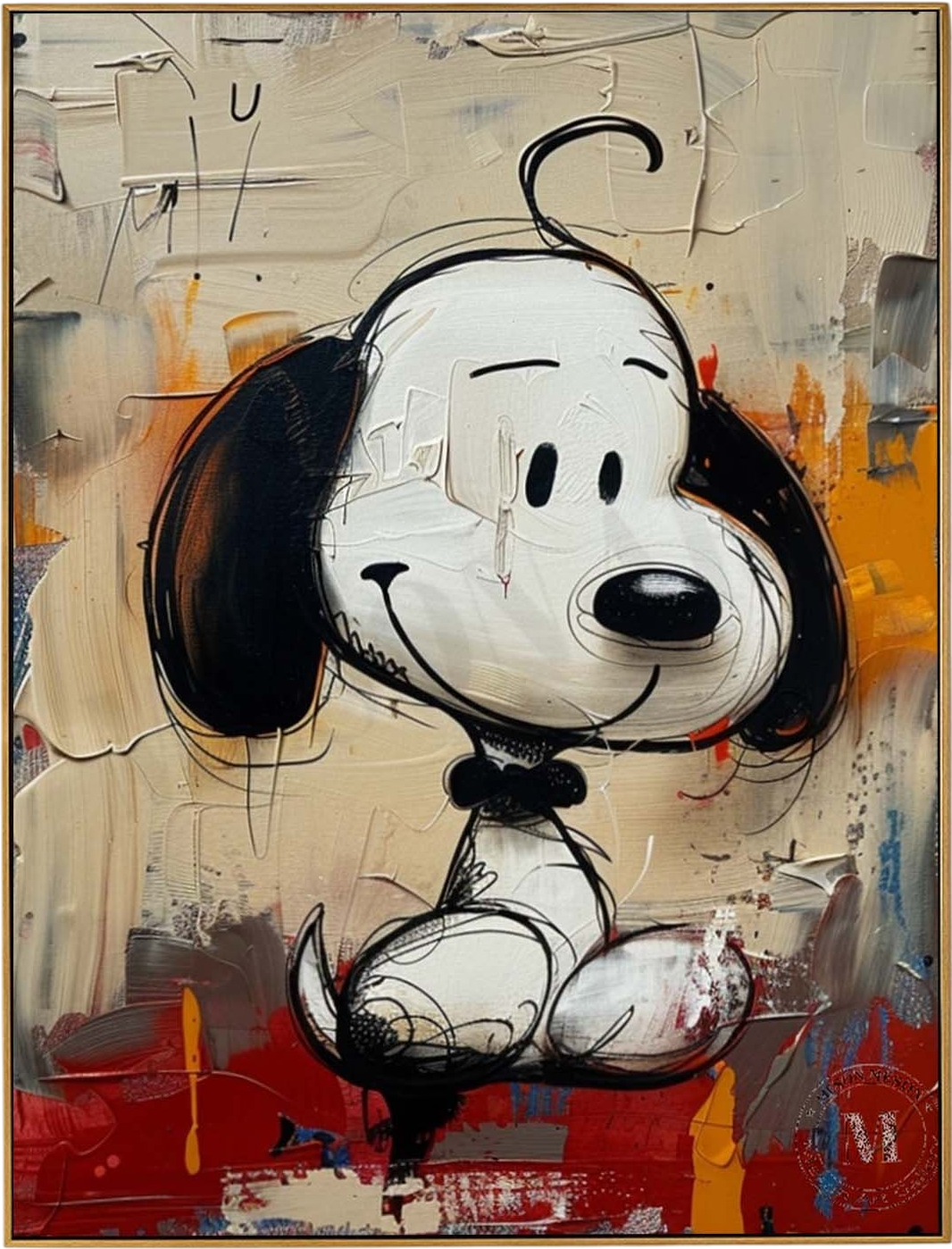 Playful Snoopy Grafitti Wall Art Pop Canvas Street Style Original