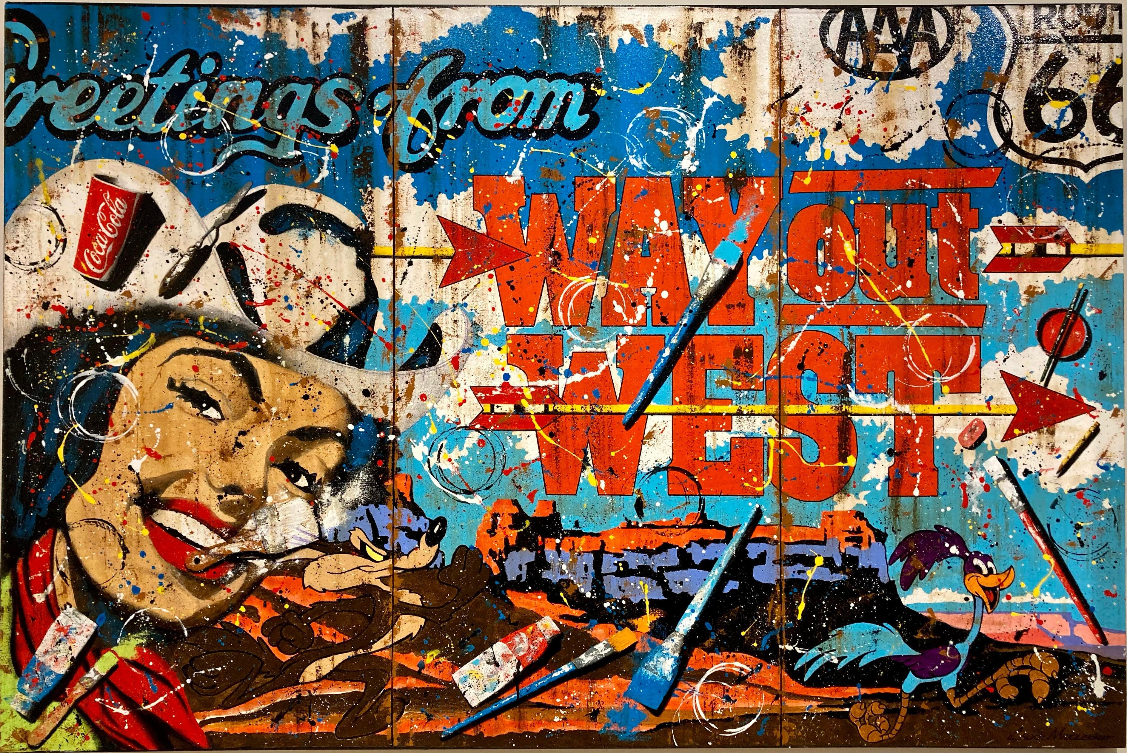 UNDERCOVER THE MAD MARKETシルクスクリーンウォールアート The Wacky Wild West Roadshow | Chuck Middlekauff | Sorrel Sky