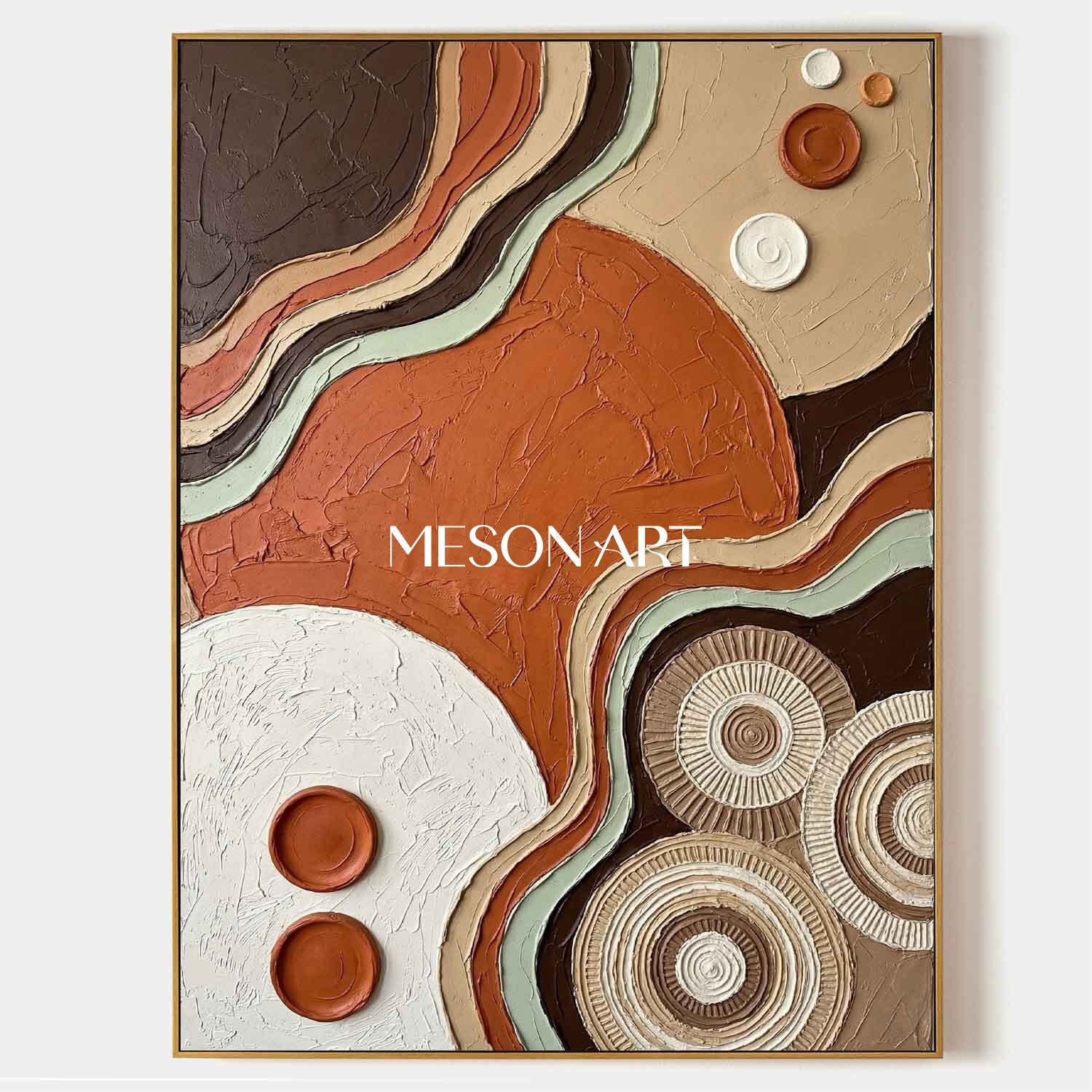 ミニマルな彫刻的キャンバスの垂直幾何学アート – MesonArt